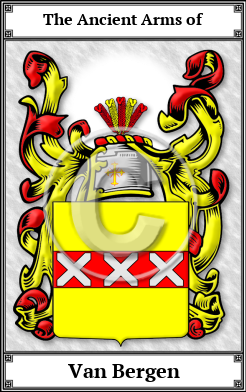 Van Bergen Family Crest Download (JPG)  Book Plated - 150 DPI